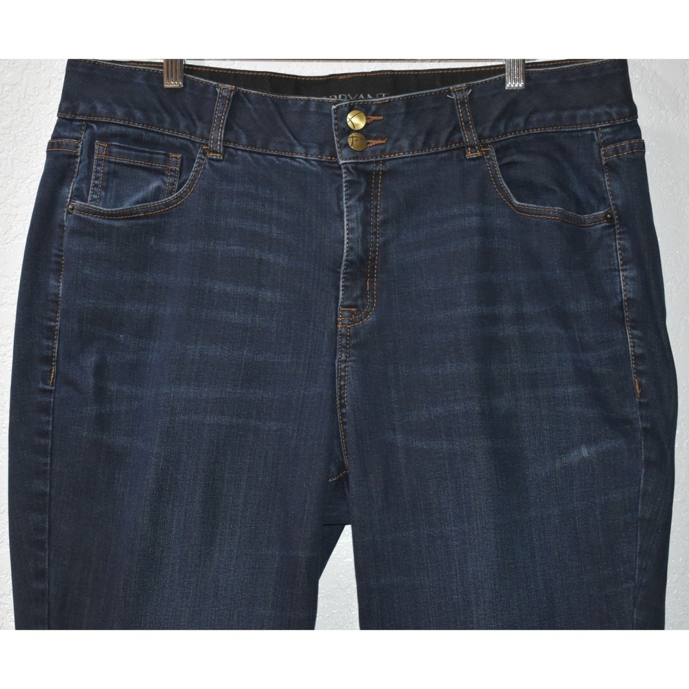Lane Bryant 18 SHORT Straight Leg Jeans Tighter Tummy Technology Blue Denim 5Pkt